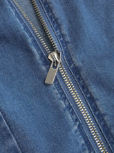 Denim Collar Flare Leg Jumpsuit