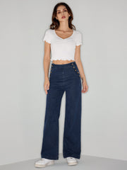 Stretch High Waist Wide Leg Jeans