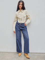 Denim High Waist Pocket Baggy Jeans