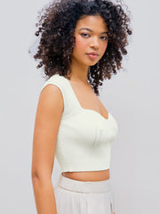 Sweetheart Solid Knitted Crop Top