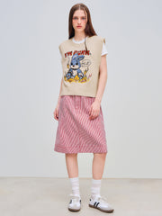 I'M PUNK Knit Rabbit Embroidery Vest