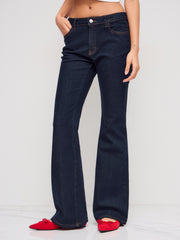 High Stretch Denim Low Rise Flared Jeans