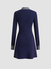 Cotton-blend Collar Tartan Contrasting Binding Mini Dress