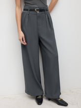 Belted High Waisted Pleated Trousers