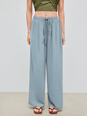 Drawstring Pull-On Wide Leg Pant
