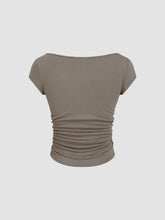 Boat Neck Ruched Tee