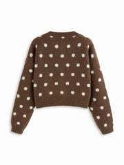 Knit Round Neckline Button Cardigan