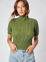 Wool-blend Texture High Neck Sweater