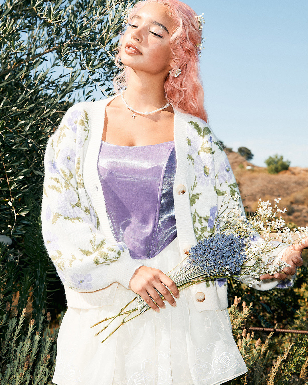 Tea In The Garden Floral Knit Cardigan