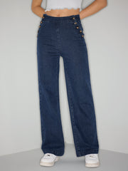 Stretch High Waist Wide Leg Jeans