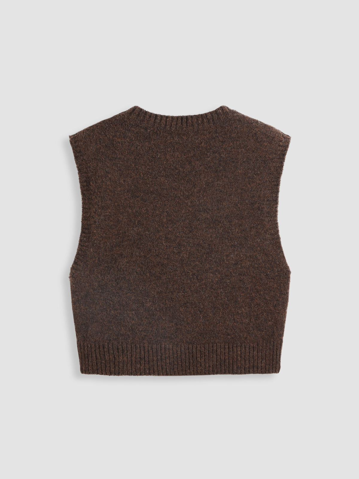 Knit Wool-blend Round Neck Pear Graphic Vest
