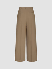 Belted Asymmetric Straight Leg Trousers