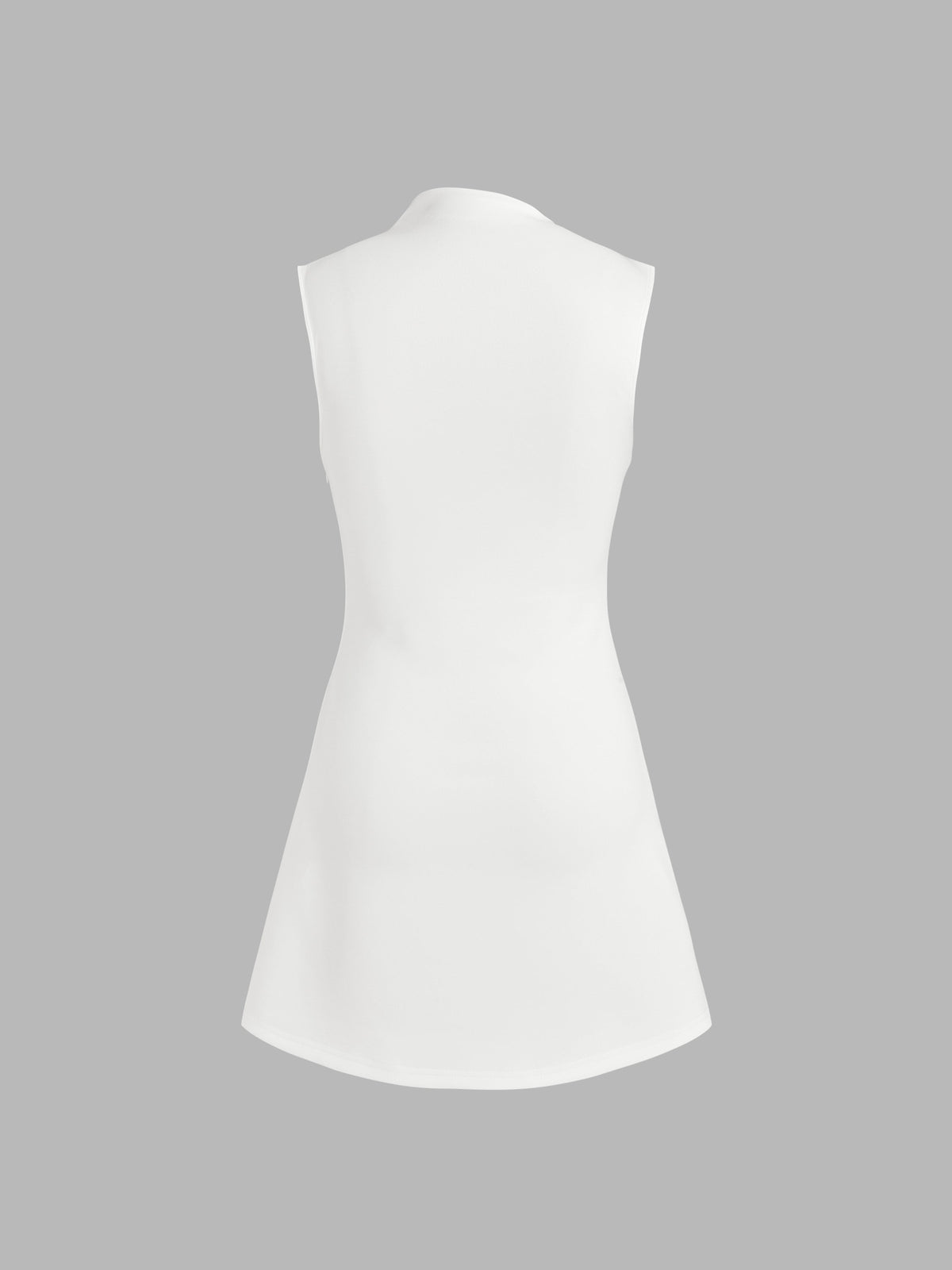 Turtleneck Sleeveless Ruched Mini Dress