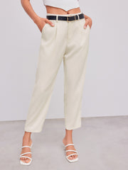 Belted High Rise Tapered Pant