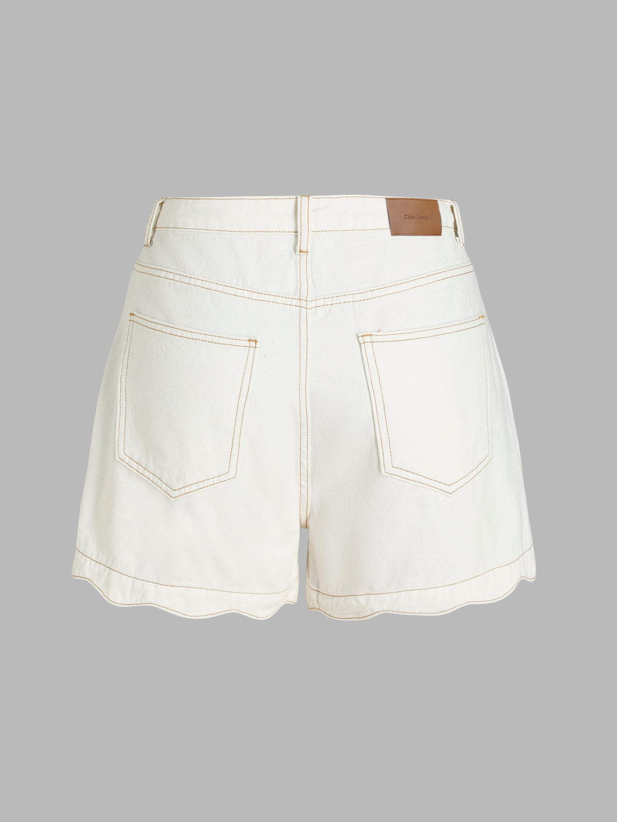 Solid Wave Trim Jean Shorts