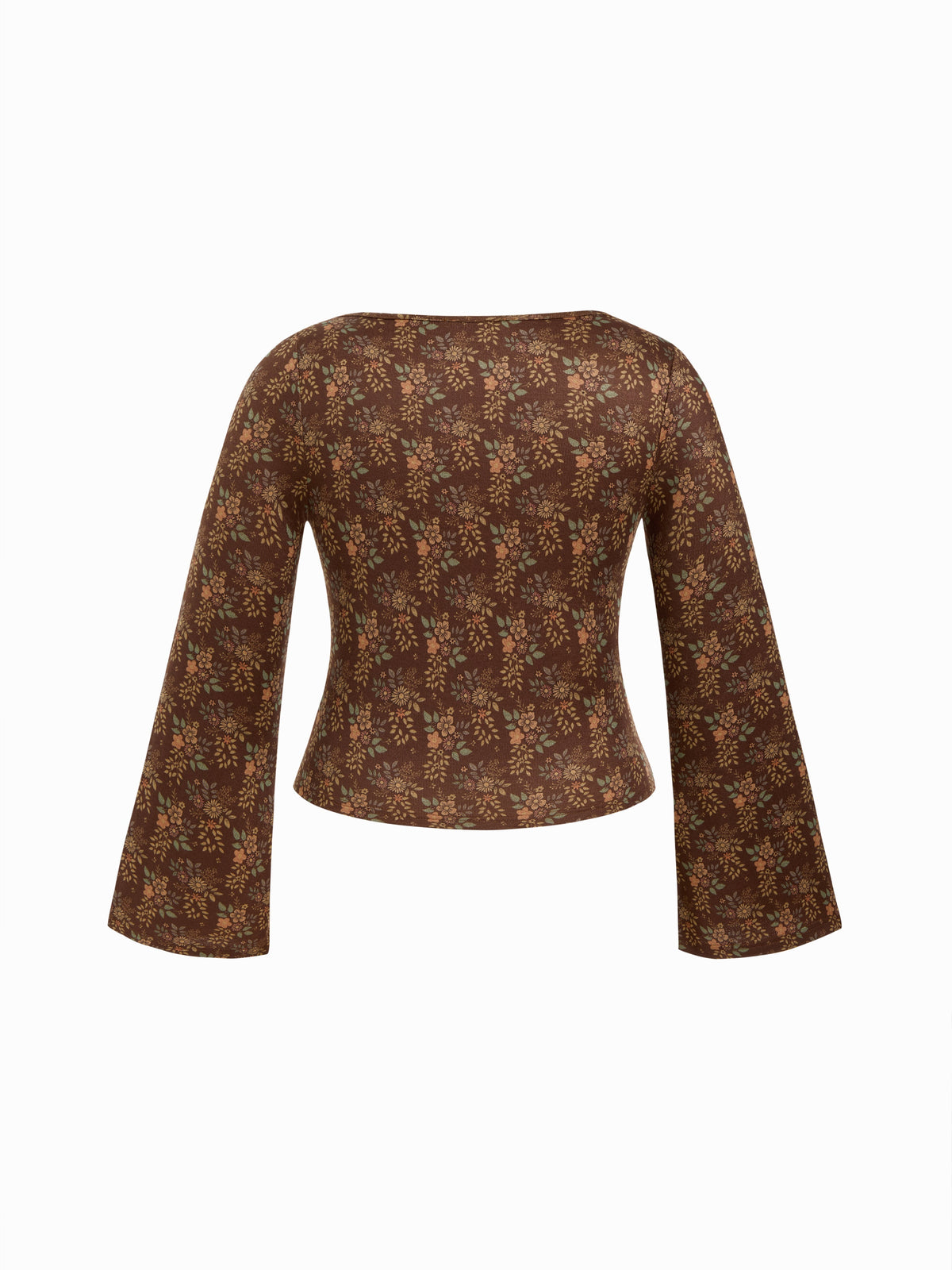 V-neck Floral Twist Long Sleeve Top Curve & Plus